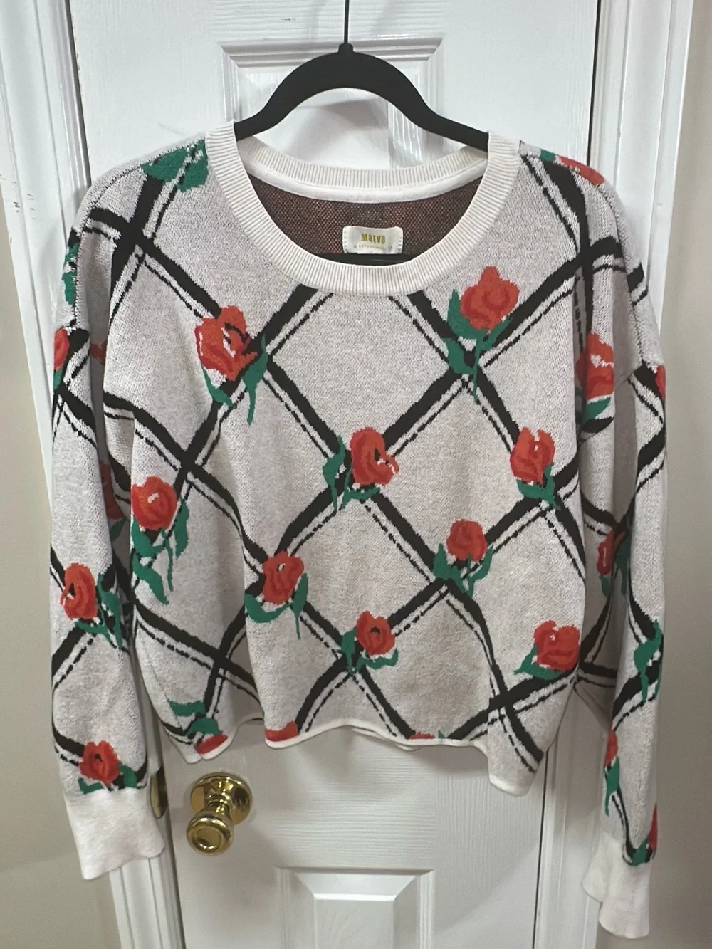 Anthropologie (Maeve) Maeve Cropped Crew Neck Floral Sweater-(mix31) - Picture 2 of 4